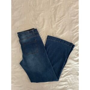 Our Republic For All Womens Wide Leg Jeans Blue Medium Wash Patch Pocket Size 10